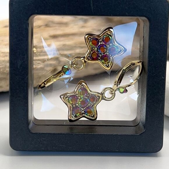 KIRKS FOLLY FREEDOM STAR DANGLE EARRINGS - Picture 4 of 8